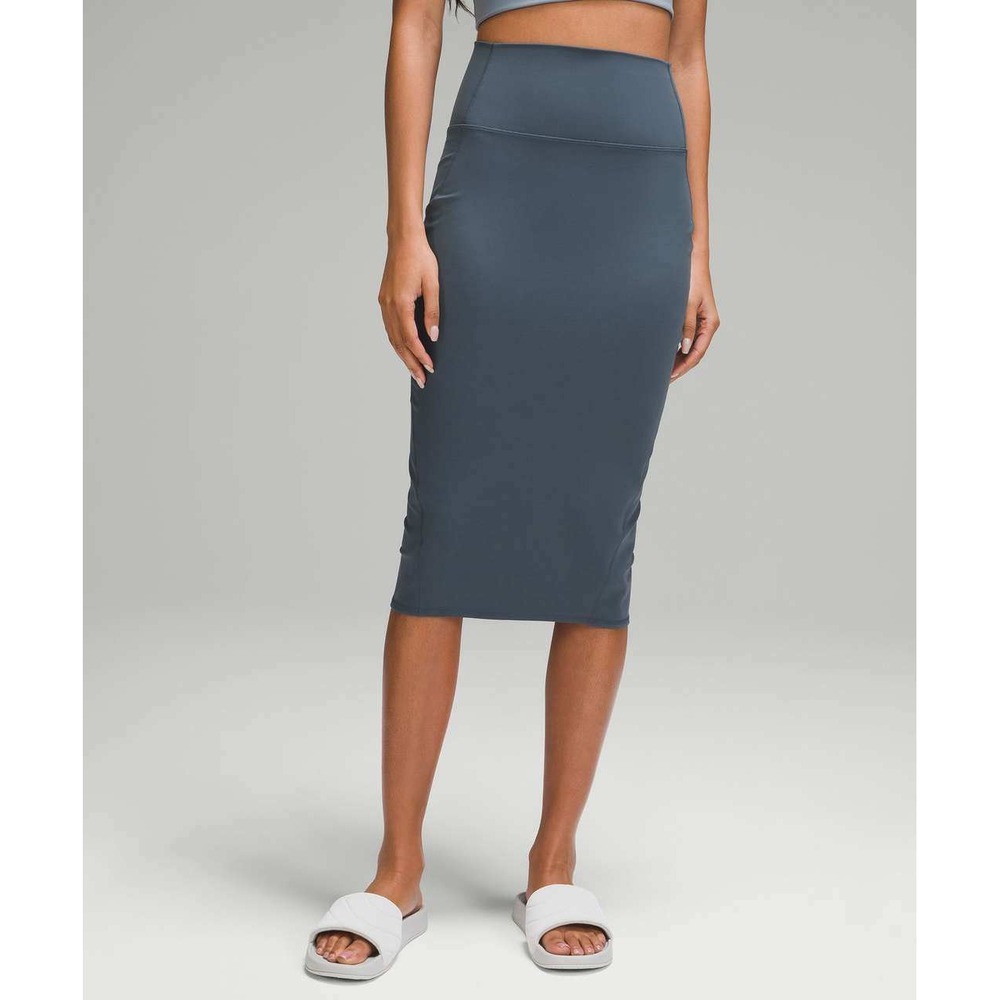 Lululemon Nulu Slim-Fit High-Rise Skirt Iron Blue LW8AH0S Size 4 Athleisure